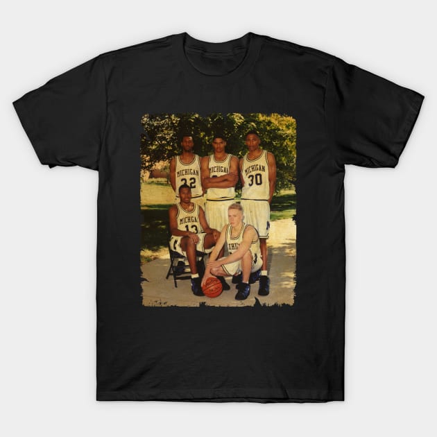 Fab Five - Vintage Design Of Basketball T-Shirt by JULIAN AKBAR PROJECT